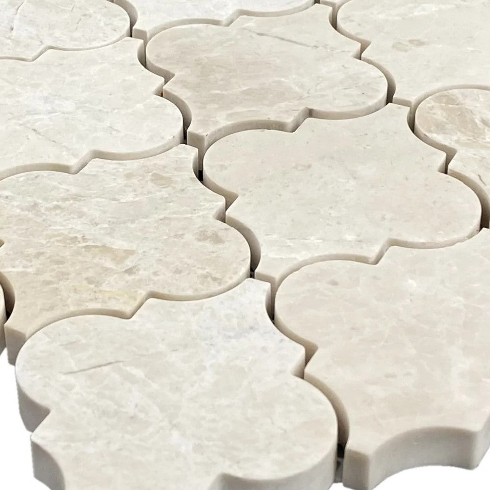 Vanilla Beige Casablanca Pattern 12"x12" Marble Mosaic Tile (10 sqft per box)
