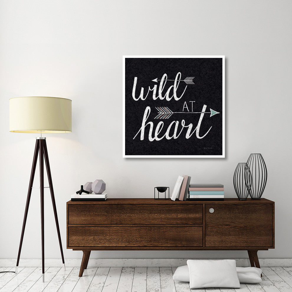 "Wild at Heart Black" Digital Paper Print by Laura Marshall, 42"x42"