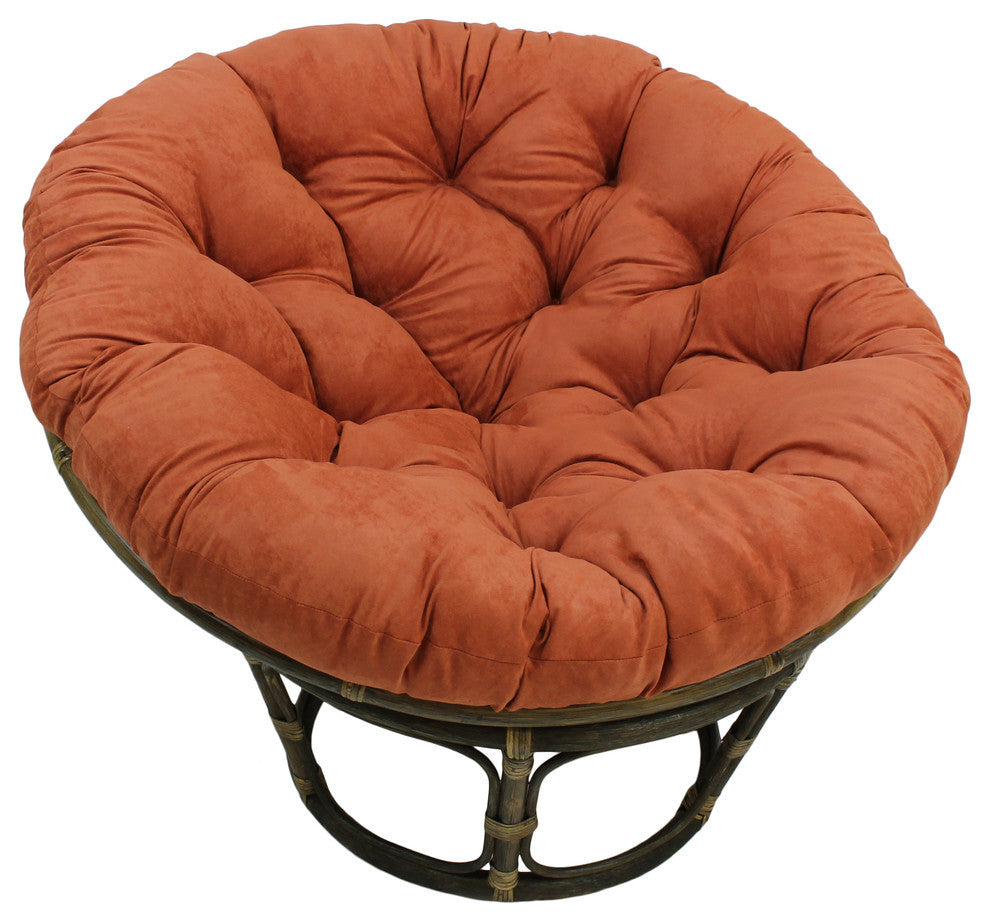 44" Solid Micro Suede Papasan Cushion, Fits 42" Papasan Frame, Spice