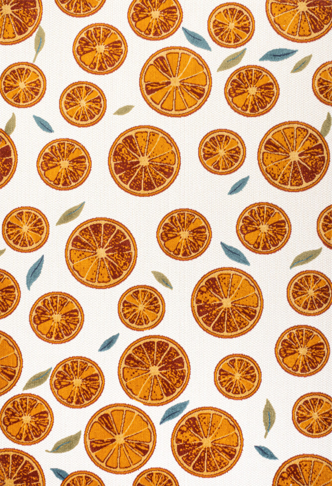 Aranciata Citrus Slice High-Low Indoor/Outdoor Area Rug, Orange/Cream, 4 X 6