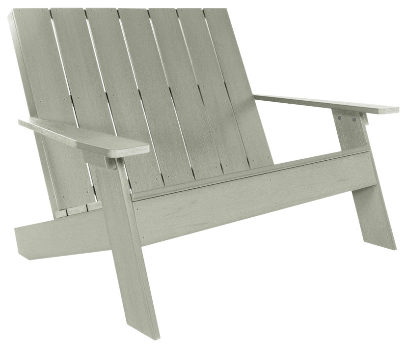 Italica Modern Double Wide Modern Adirondack Chair, Eucalyptus