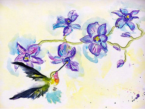 Hummingbird & Clematis Door Mat 18x26