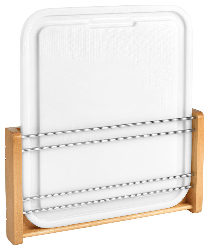 Wood Door Mount Cutting Board With Polymer Cutting Board, 14.75"