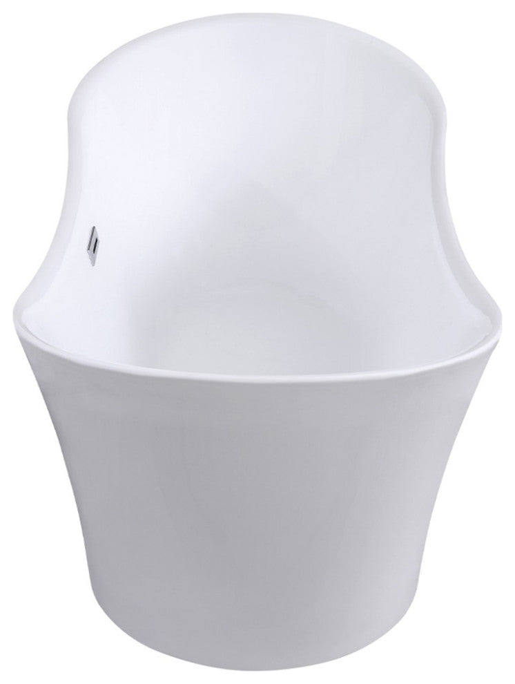 ARIEL 67" Acrylic Freestanding Bathtub Polished Chrome and Overflow Drain