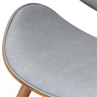 Pemberly Row 29.3" Modern Wood & Fabric Dining Chair in Stone Gray