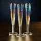 Kampari Slim Champagne Flutes with Gold Rim, Set of 4