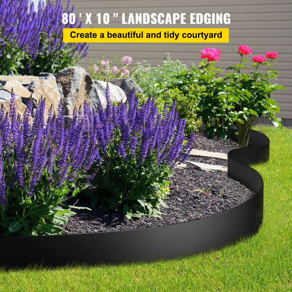 Vevor Landscape Edging Recycled HDPE Coiled Terrace Board, 80ft