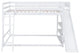 Gewnee Wood Full Over Full Bunk Bed with Ladder, Slide and Shelves in White