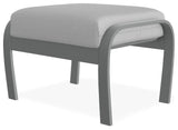 Belle Isle Cushion Outdoor Ottoman, Dazzle/Graphite