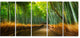 "Arashiyama Bamboo Grove Japan" Oversized Forest Wall Art, 5 Panels, 60"x28"