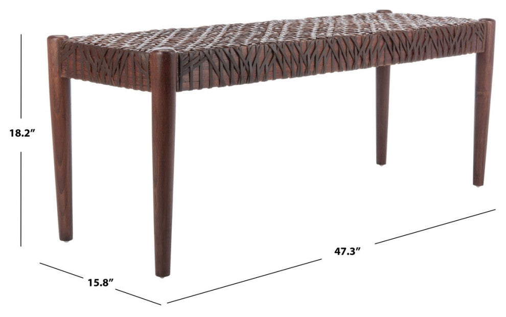 Safavieh Bandelier Bench, Brown/Brown
