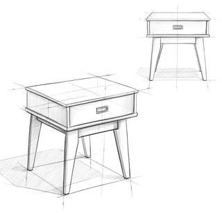 Draper Mid Century End Table