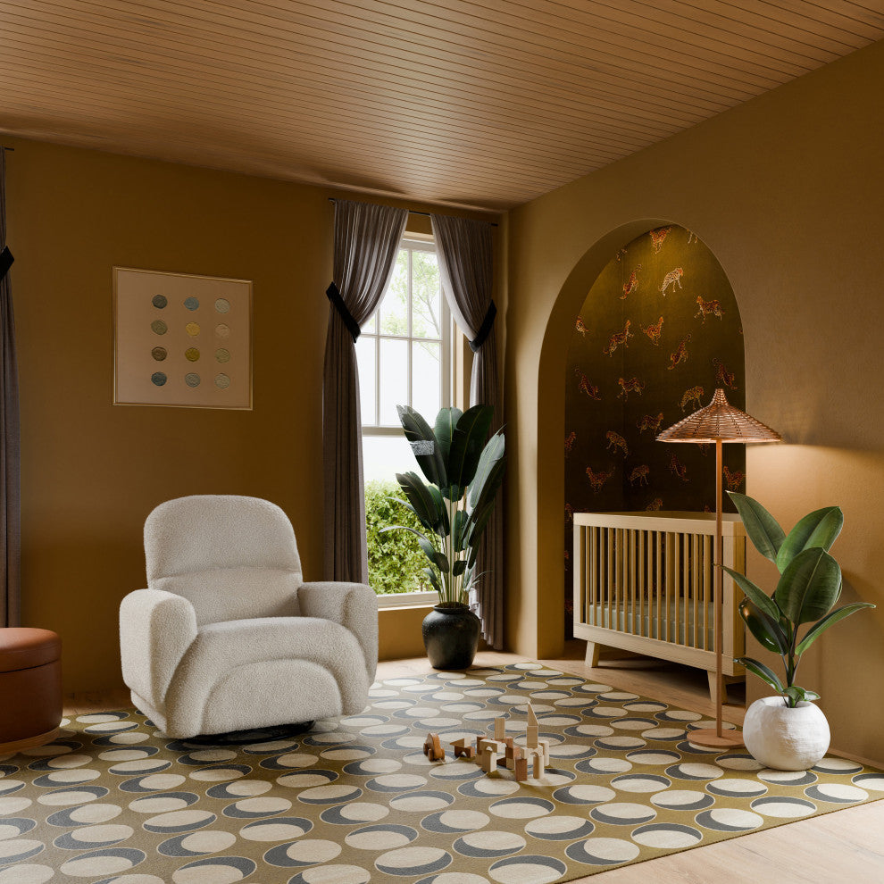 Rainbow Recliner and Swivel Glider, Teddy Loop, Almond Teddy Loop