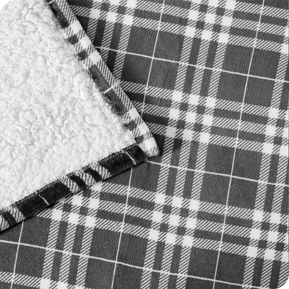 Fleece Sherpa Blanket, Stirling Plaid, Throw