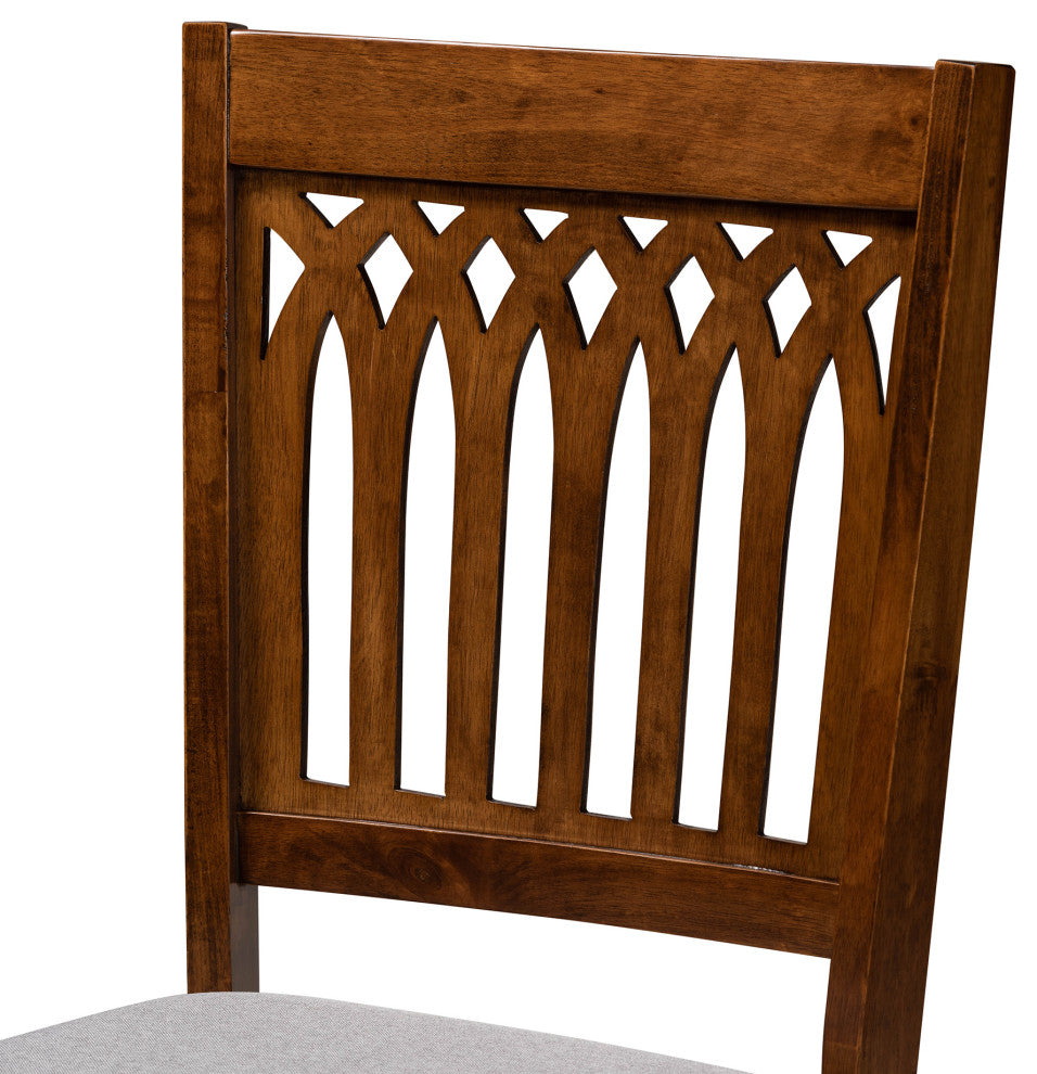 Marsala Modern Collection, Gray/Walnut Brown, 5-Piece Dining Set