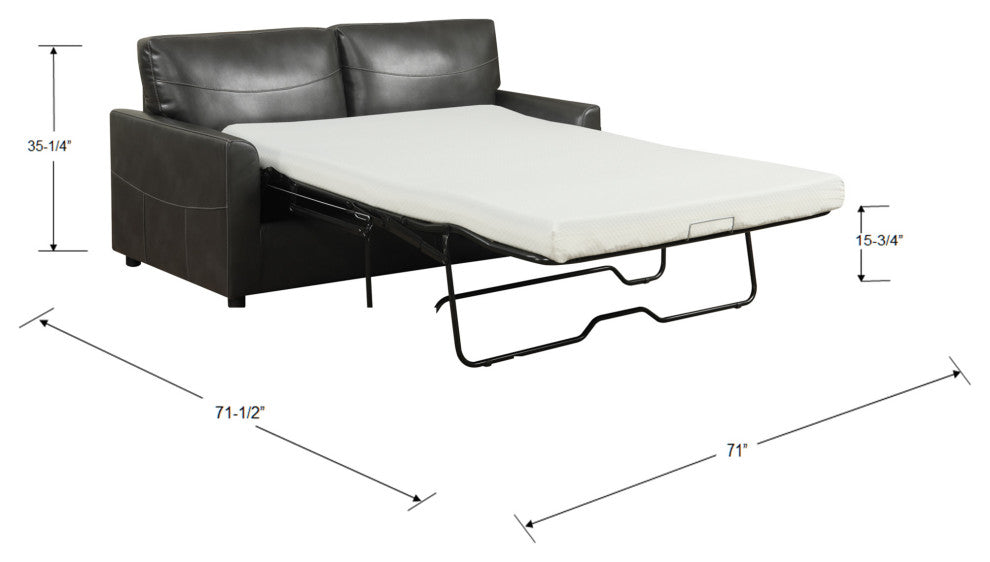 Vaughn Sleeper Sofa, Charcoal Gray, Full