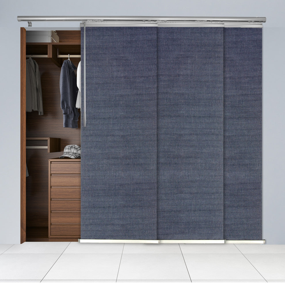 Azure 3-Panel Track Extendable Vertical Blinds 36-66"W