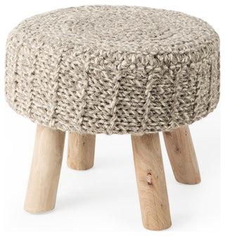 Bina Taupe Wool 4-Legged Stool