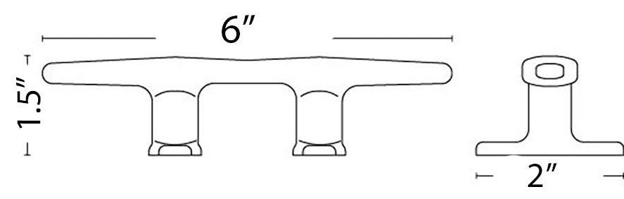 Solid Nautical Cleat (for Door Handle, Hooks, etc) by Shiplights, Polished Chrom