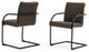 Set of Two Brown Faux Leather Industrial Dining Chairs