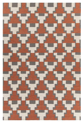 Avon Contemporary Area Rug, Rust and Gray, 7'9"x10'6"