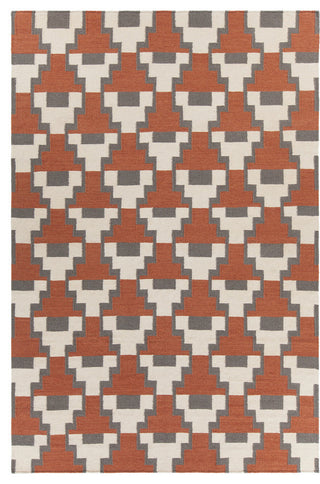 Avon Contemporary Area Rug, Rust and Gray, 7'9"x10'6"