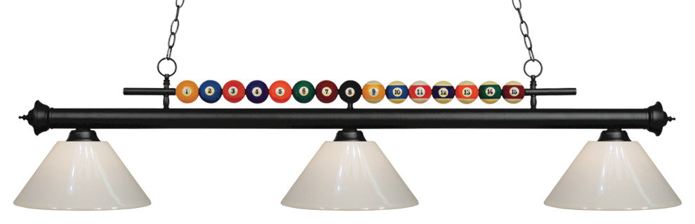 Shark Collection 3 Light Billiard Light in Matte Black Finish