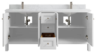 Nashville 72" Double Sink Bath Vanity, White 1.5" Empira Quartz