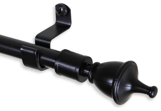 Urn 7/16" Cafe Curtain Rod, Black, 28-48"