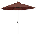 9' Bronze Push-Button Tilt Crank Aluminum Umbrella, Terrace Adobe Olefin
