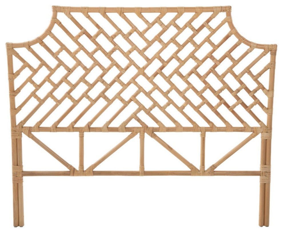 Rattan Chippendale Headboard, Natural, Twin