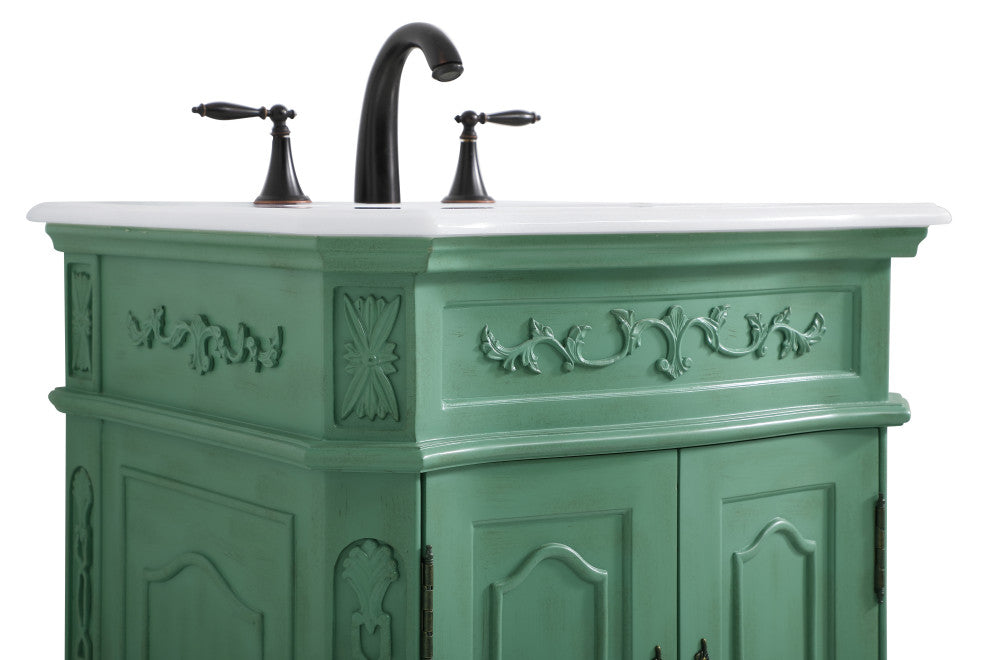 Bathroom Vanity, Vintage Mint, 24", Single Sink