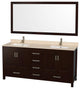 Wyndham WCS141472DESIVUNSM70 Espresso Double Vanity with Ivory Marble Top