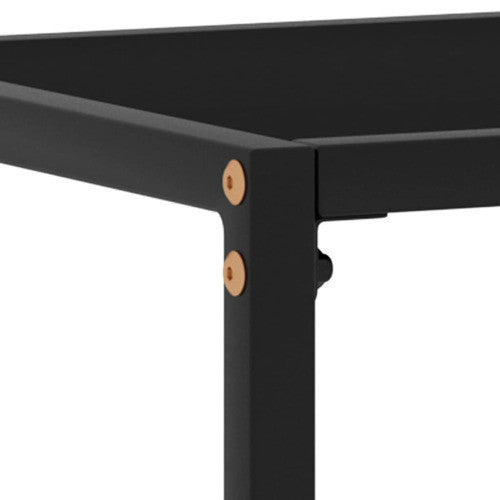 vidaXL Console Table Black 31.5" Tempered Glass End Side Accent Hall Table