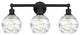 Athens Deco Swirl 24" Bath Vanity Light, Matte Black, Clear Deco Swirl Shade