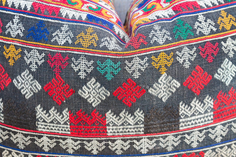 Vintage Mayan Brocade Tziquin Pillow