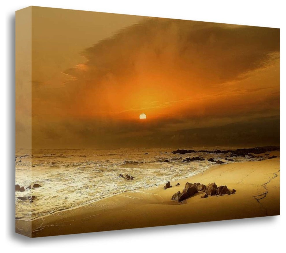 "The Beach" By Adelino Goncalves, Giclee Print on Gallery Wrap Canvas