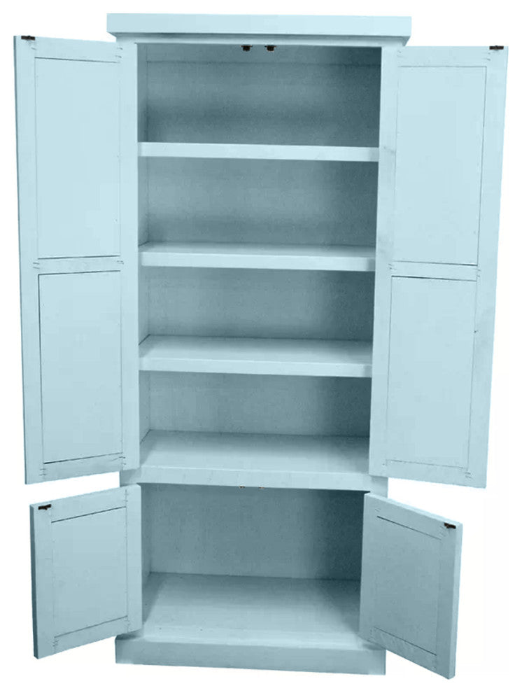 Rustic Kitchen Pantry Cabinet, Interesting Aqua