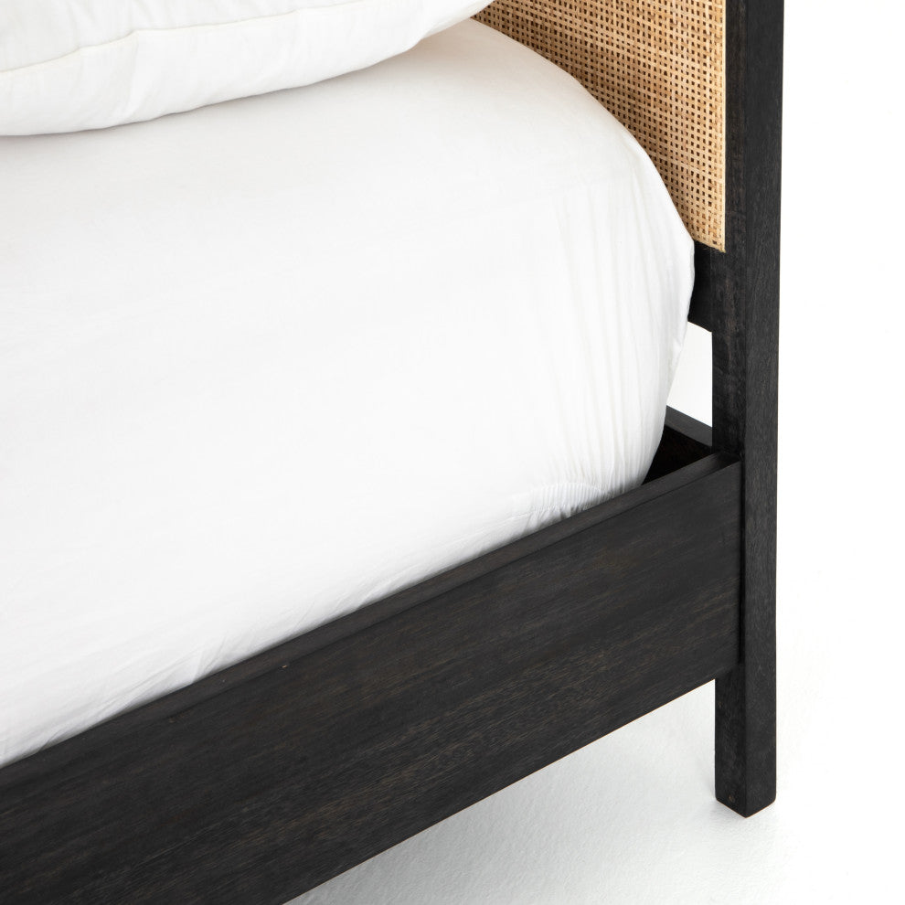 Sydney Queen Bed-Black Wash