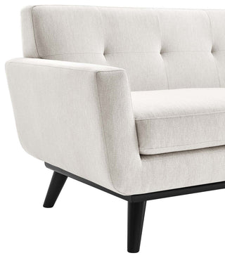 Engage Herringbone Fabric Loveseat, Ivory