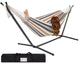 Double Hammock With Space Saving Steel Stand Includes Portable Carrying Case