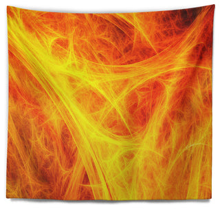 Orange Mystic Psychedelic Texture Abstract Wall Tapestry, 60"x50"