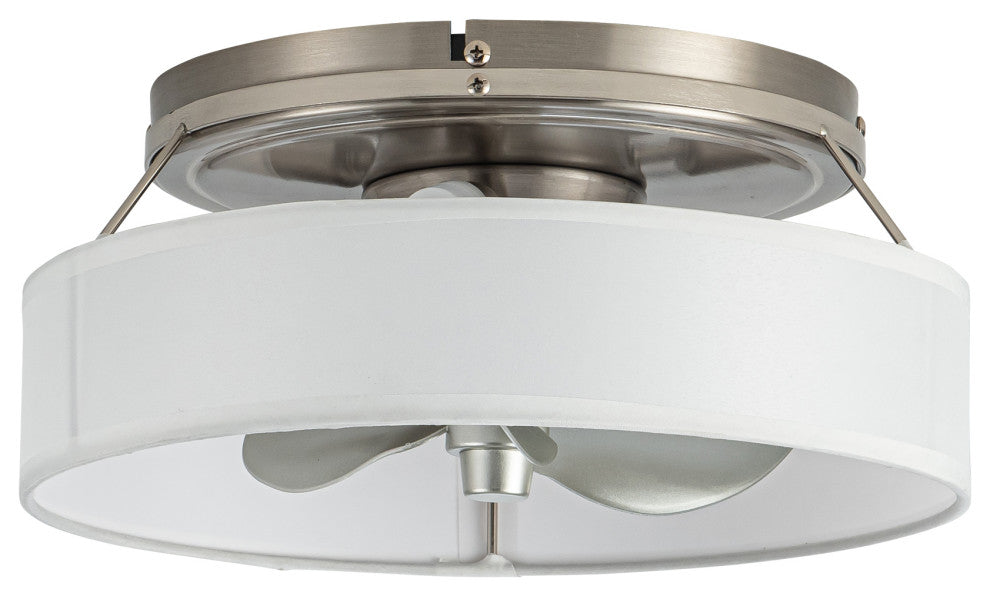 Whose Lamp 12.6-inch Modern Sand Nickel Small Flush Mount Ceiling Fan