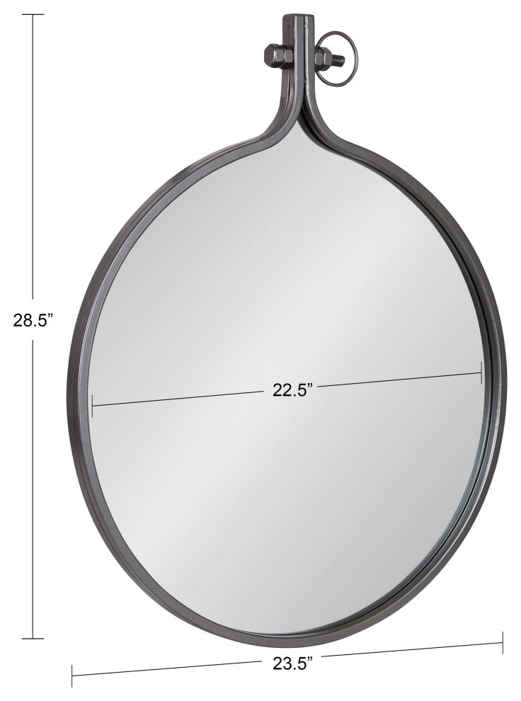 Yitro Metal Framed Wall Mirror, Gray 23.5x28.5