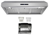 36" Under Cabinet Range Hood With Touch Controls, Stainless Steel