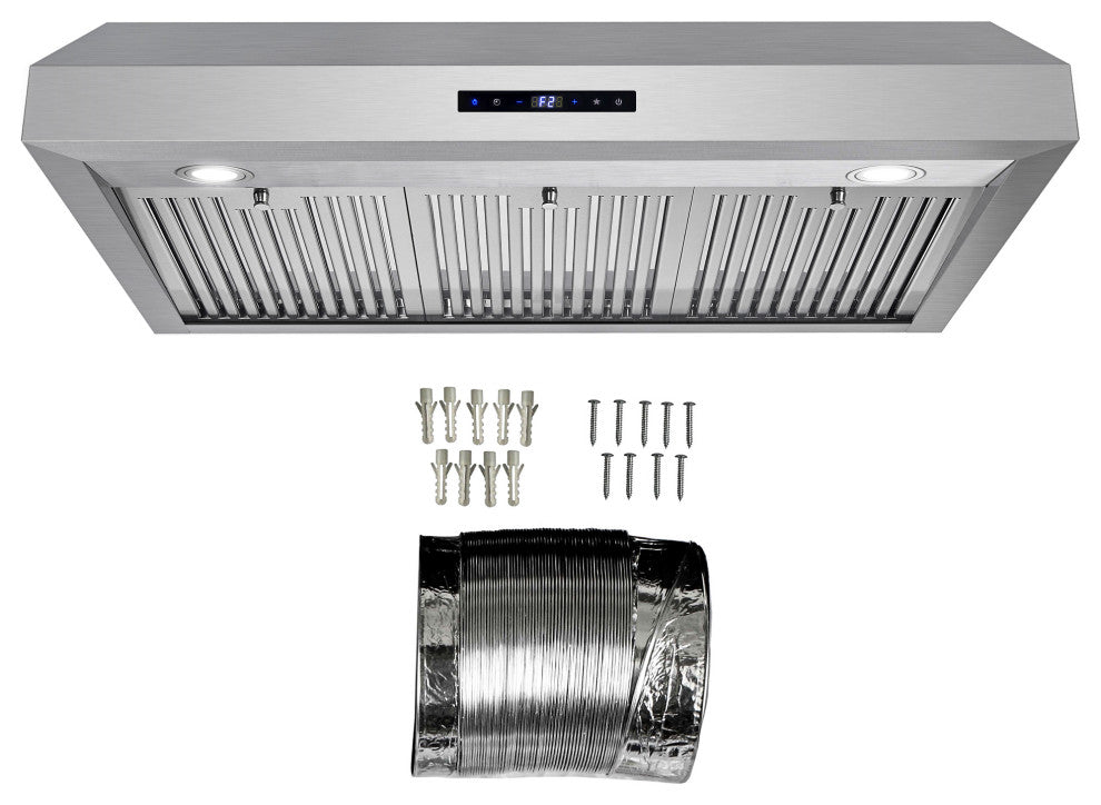 36" Under Cabinet Range Hood With Touch Controls, Stainless Steel