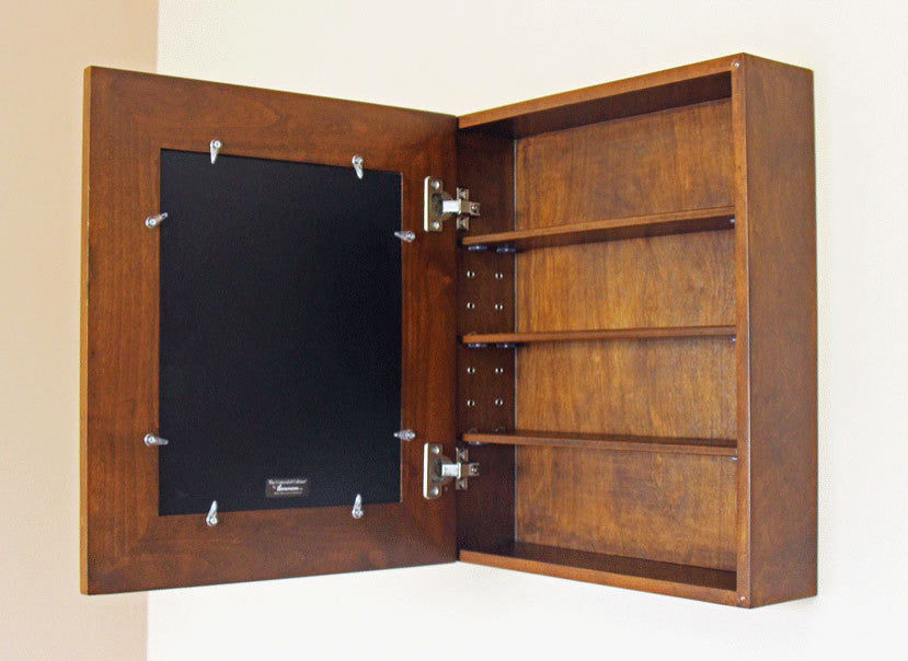 Wall Mount Mirrored Medicine Cabinet, Caramel
