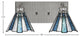 Edge 2-Light Bath Bar, Brushed Nickel Finish, 7" Sea Ice Art Glass