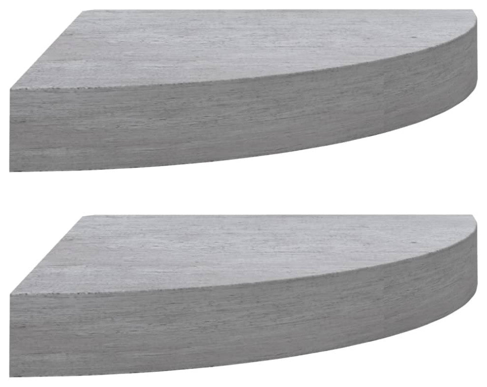 vidaXL Wall Corner Shelves Wall Floating Corner Shelf 2 Pcs Concrete Gray MDF