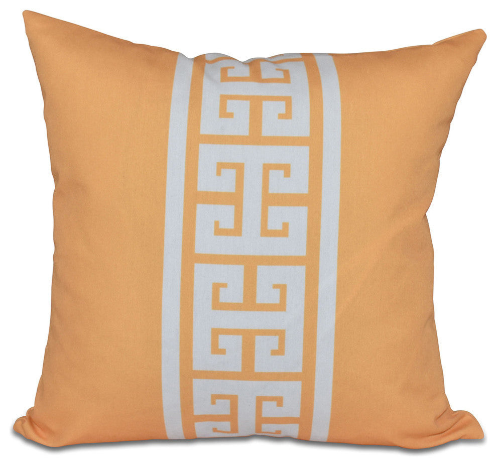 Key Stripe, Stripe Print Outdoor Pillow, Yellow, 18"x18"